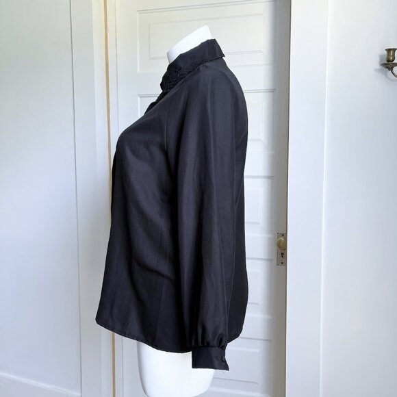 90s black dressy blouse size 18 - Picture 3 of 6